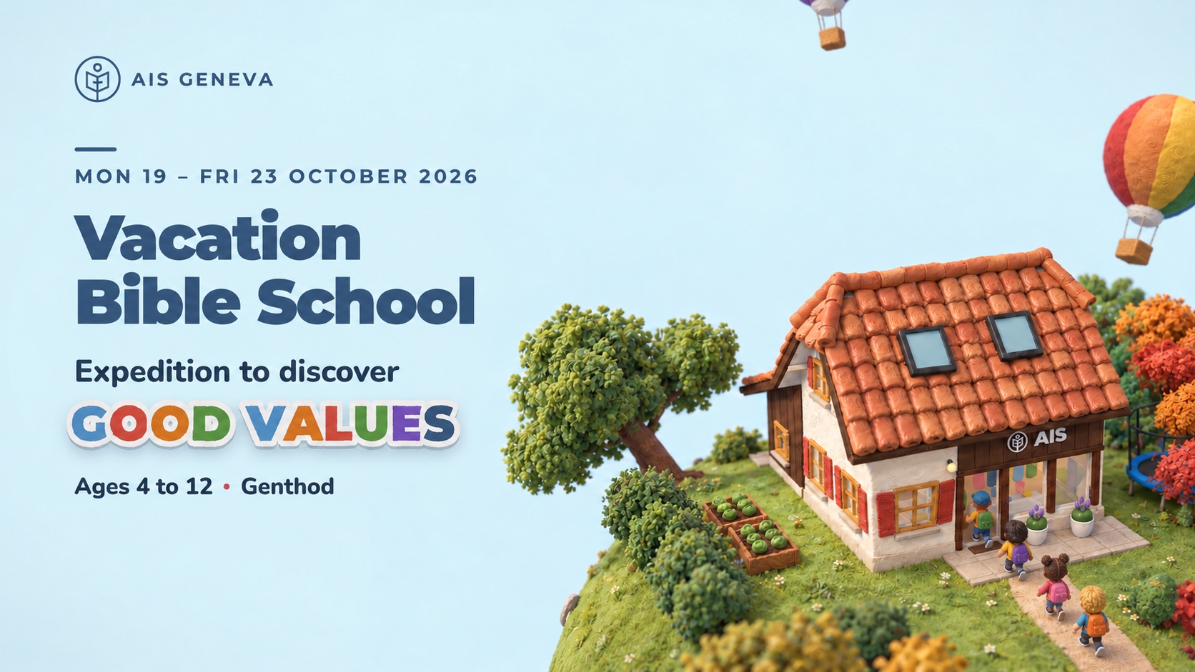 Vacation Bible School, 19–23 October 2026