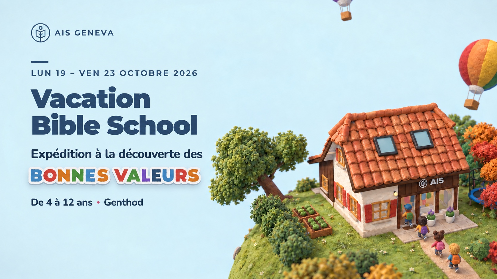 Vacation Bible School, du 19 au 23 octobre 2026